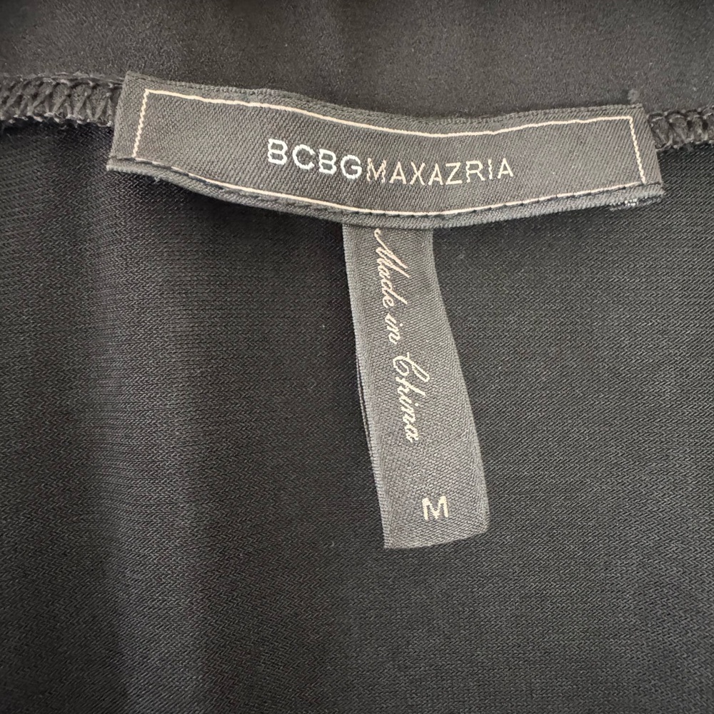 BCBG Max Azria Black Embroidered Caftan Dress Handkerchief Hem Kimono Sleeve - Picture 11 of 12